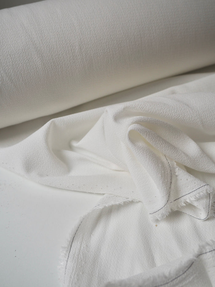 Soft White Crinkle Crepe