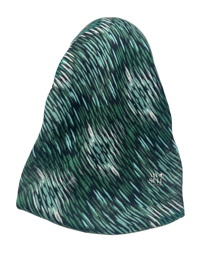 Cherie SP271GN Green Multi Design Pre-Tied Open Back Bandanna myselflingerie.com