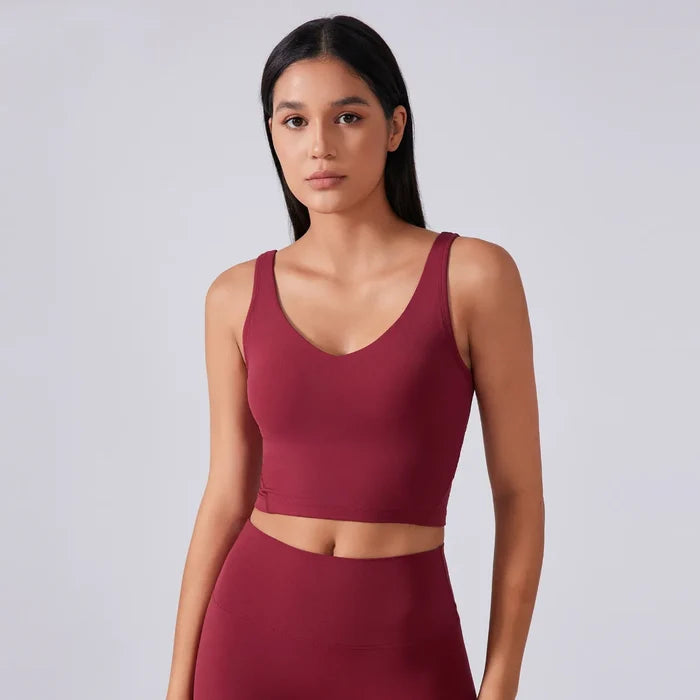 SPARK Angola Red Padded Yoga Tank Tops DQ2054
