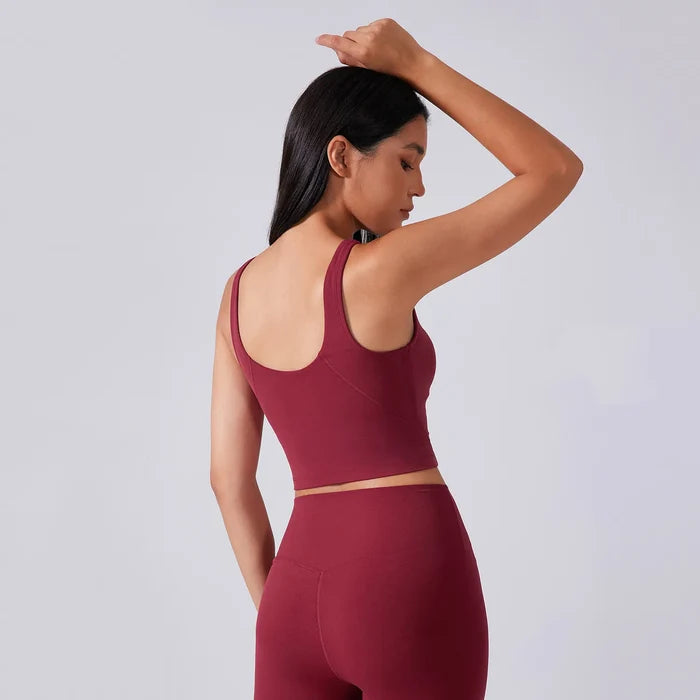 SPARK Angola Red Padded Yoga Tank Tops DQ2054