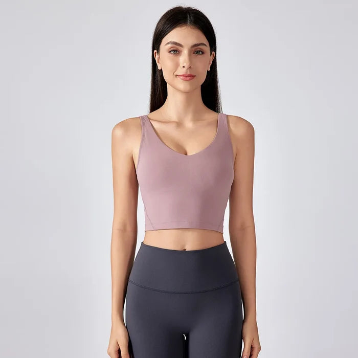 SPARK Angola Red Padded Yoga Tank Tops DQ2054