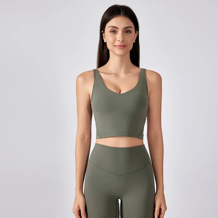 SPARK Angola Red Padded Yoga Tank Tops DQ2054