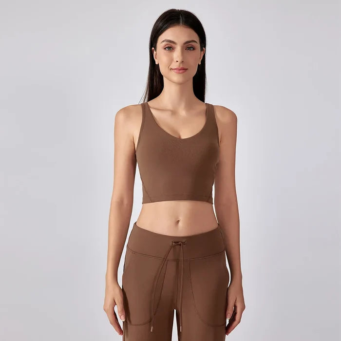 SPARK Angola Red Padded Yoga Tank Tops DQ2054