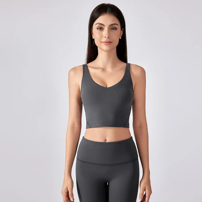 SPARK Angola Red Padded Yoga Tank Tops DQ2054