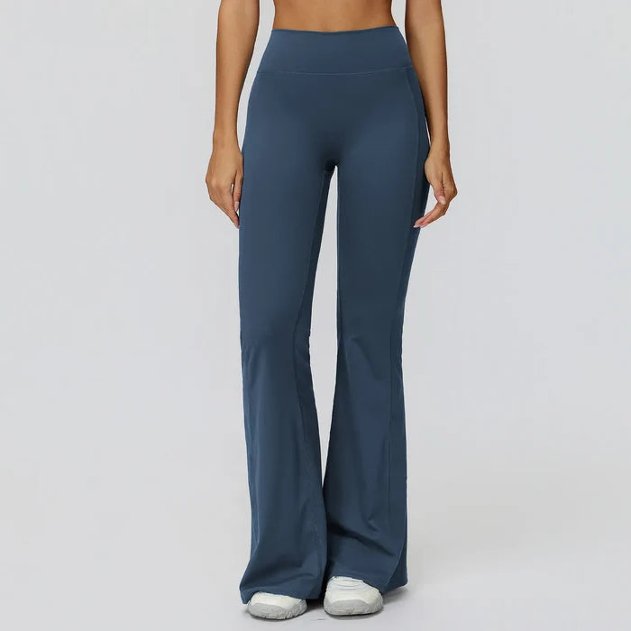 Back Waist Scrunch Flared Pants for Women