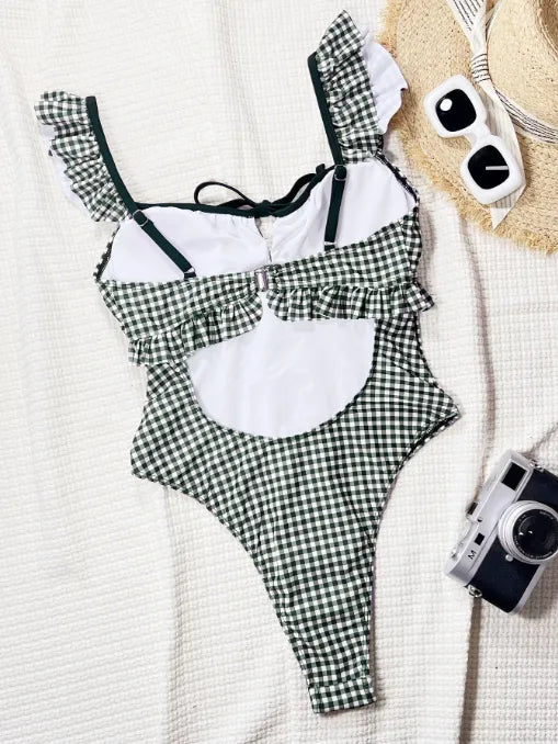 SPARK Black&White Plaid One Piece Swimsuit CHUSG251R