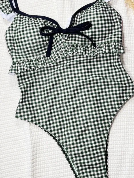 SPARK Black&White Plaid One Piece Swimsuit CHUSG251R