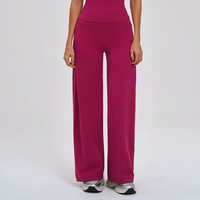 SPARK Brushed Slim-Fit Wide Leg Pants For Women ZC5529
