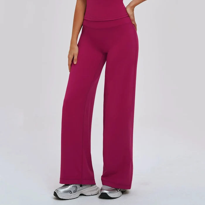 SPARK Brushed Slim-Fit Wide Leg Pants For Women ZC5529