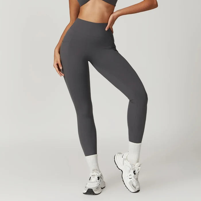 SPARK Butt Lifting Sports Leggings with Pockets-Graphite Gray