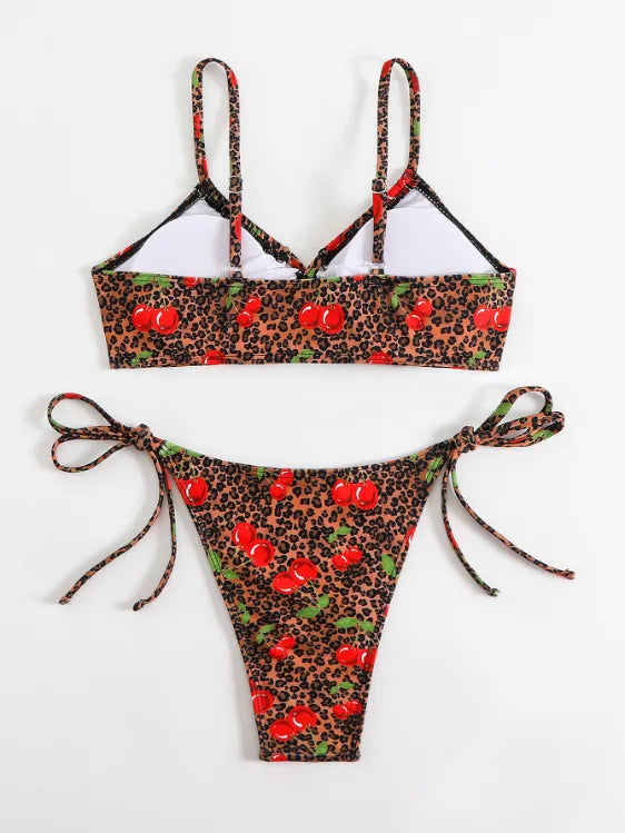 SPARK Cherry Tie Thong Bikini Set GM25003