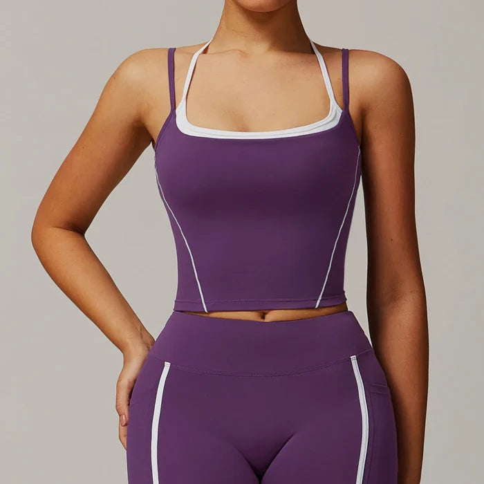 SPARK Color Block Cami Tank Top-Purple