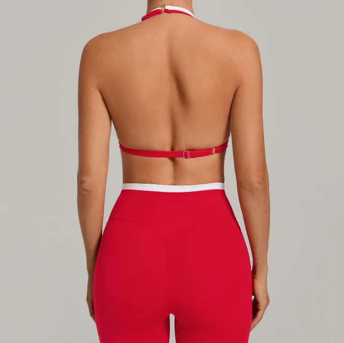 SPARK Color Block Fake Two-Piece Yoga Fitness Bra TF40602
