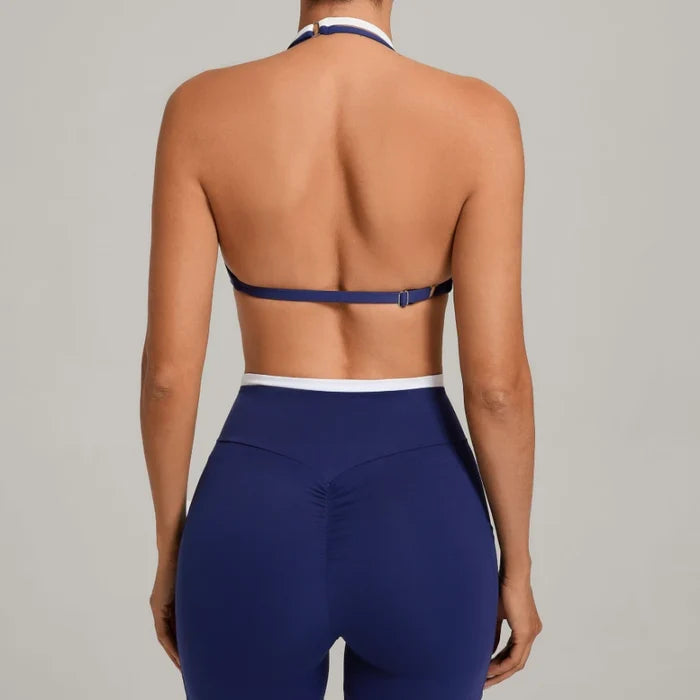 SPARK Color Block Fake Two-Piece Yoga Fitness Bra TF40602