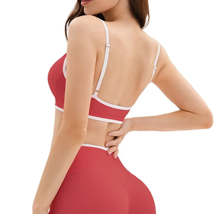 SPARK Color Block Spaghetti Strap Yoga Fitness Bra ZC9528