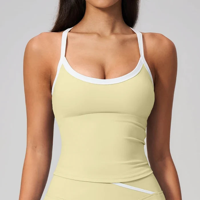SPARK Color-blocked Bare-feel Yoga Fitness Tank Top ZC2134