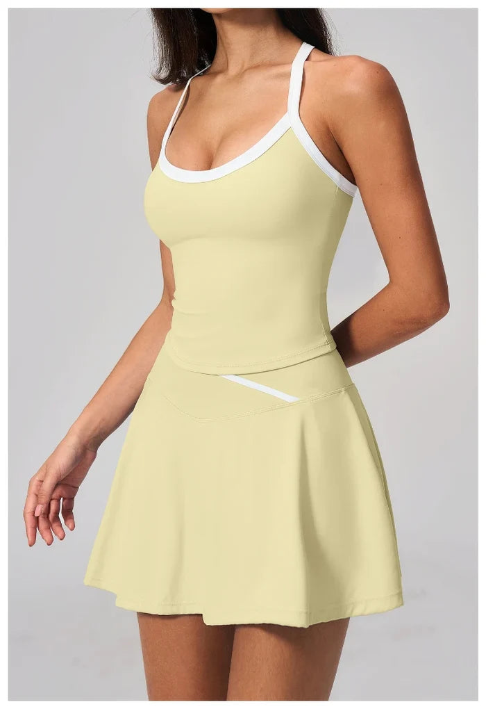 SPARK Color-blocked Bare-feel Yoga Fitness Tank Top ZC2134