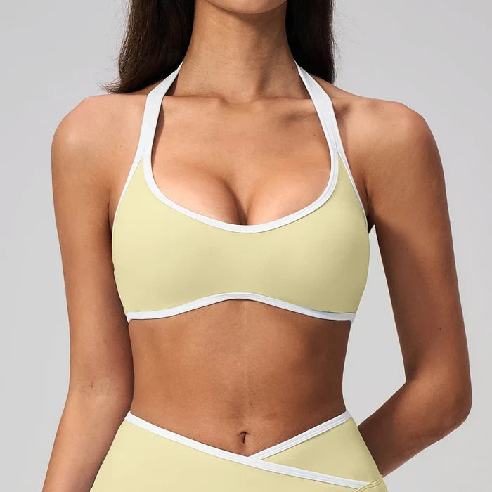 SPARK Color-blocked Halter Yoga Fitness Bra ZC2134