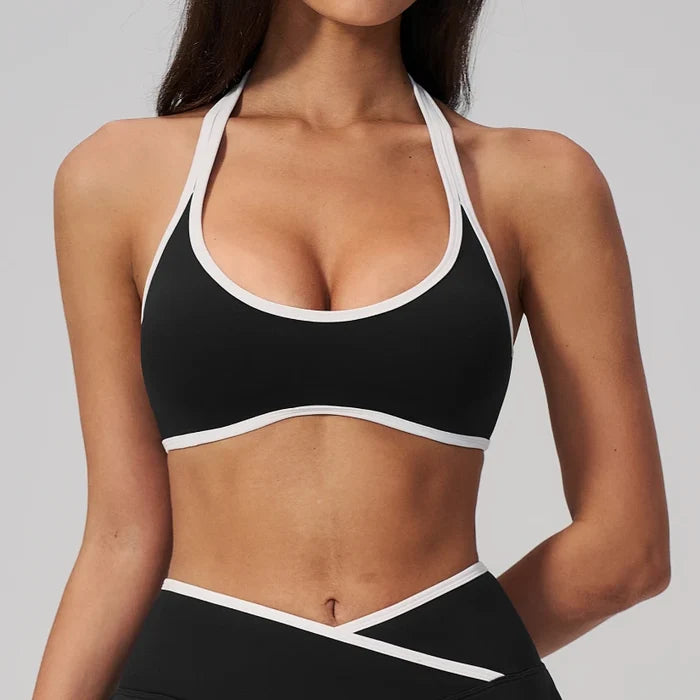 SPARK Color-blocked Halter Yoga Fitness Bra ZC2134