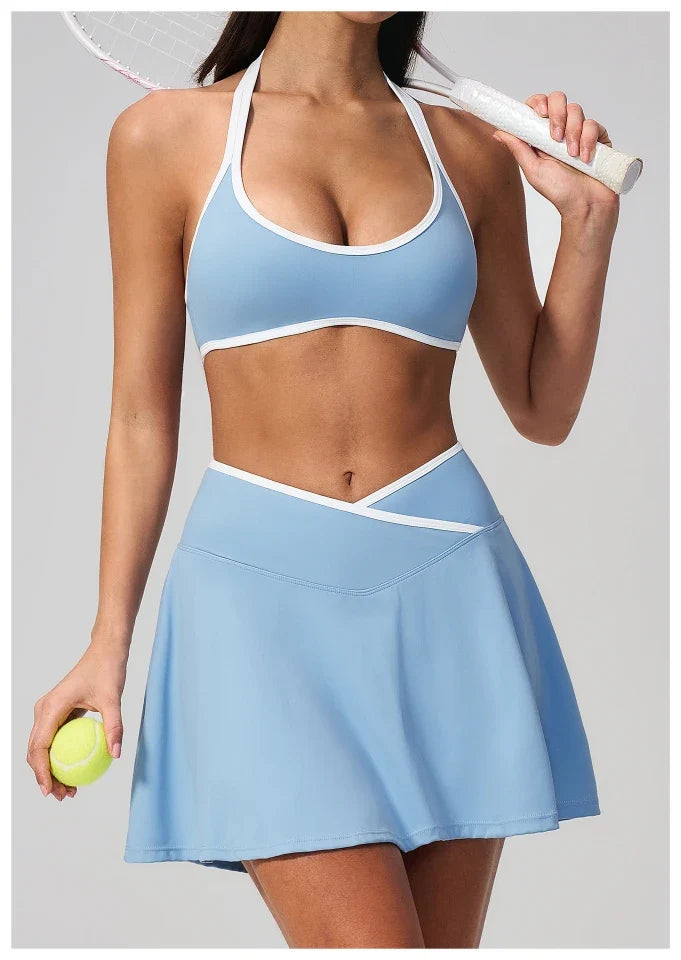 SPARK Color-blocked Halter Yoga Fitness Bra ZC2134