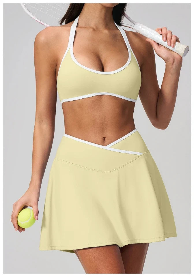SPARK Color-blocked Halter Yoga Fitness Bra ZC2134
