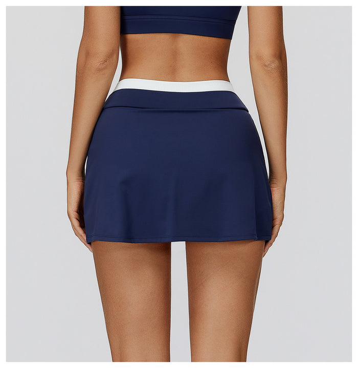 SPARK Contrast Color Fake Two-Piece Skirt for Women ZC3129