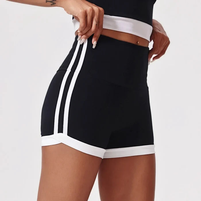 SPARK Contrast Color High Waist Yoga Shorts CY3234