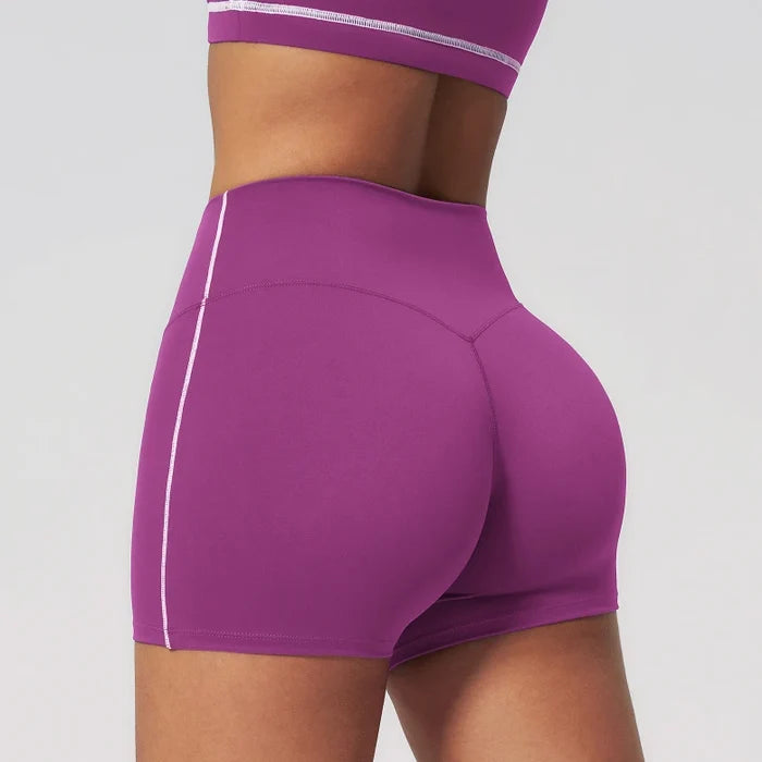 SPARK Contrast Color High Waist Yoga Shorts ZC2036