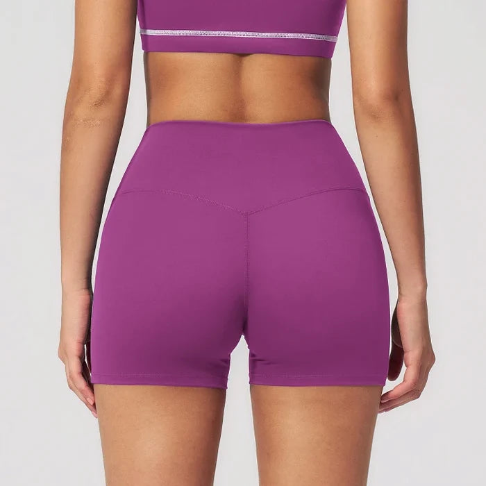 SPARK Contrast Color High Waist Yoga Shorts ZC2036