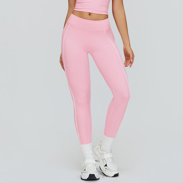 SPARK Contrast Color Naked Feeling High Waist Leggings  in pink