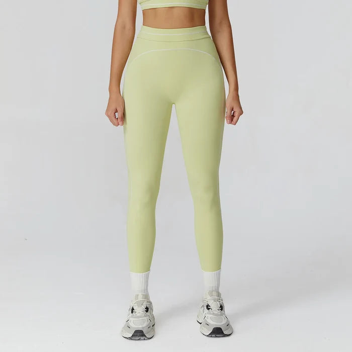 SPARK Contrast Color Sanded Folded High Waist Leggings ZC7028