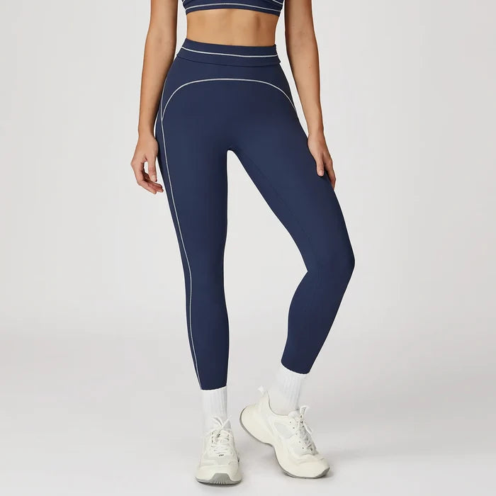SPARK Contrast Color Sanded Folded High Waist Leggings ZC7028