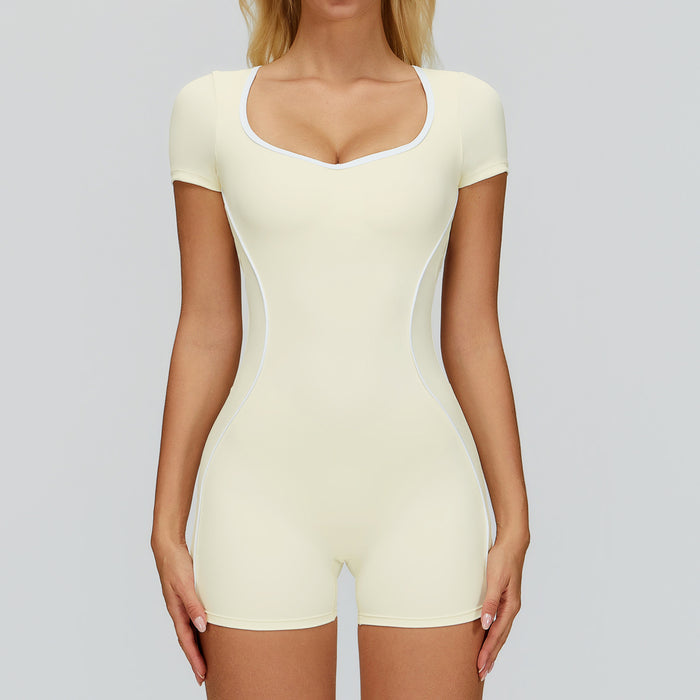 SPARK Contrast Color Women's Yoga Jumpsuit with Hollow Back ZC2501