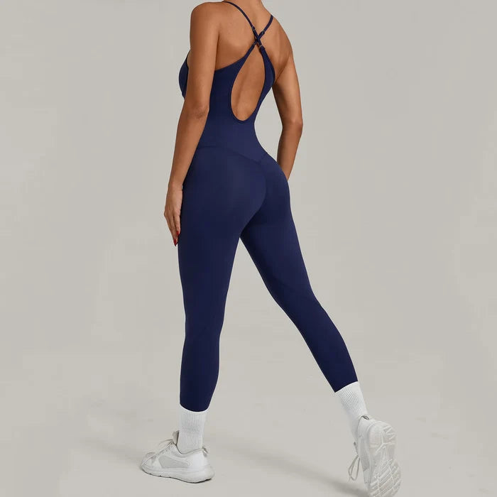 SPARK Cross Adjustable Shoulder Straps Fitness Jumpsuit QS0012