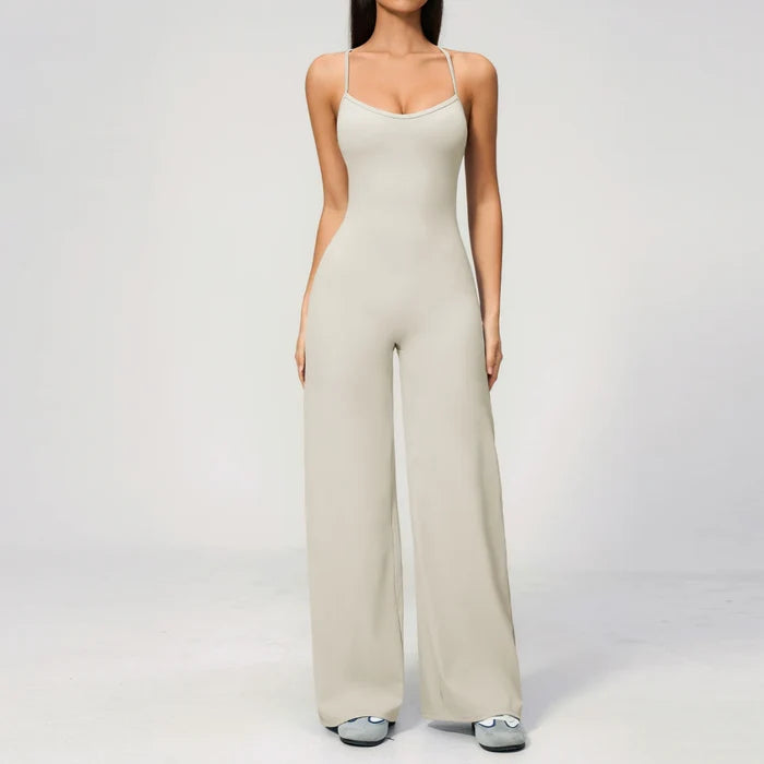 SPARK Cross Back Yoga Flared Jumpsuit For Women ZC4529