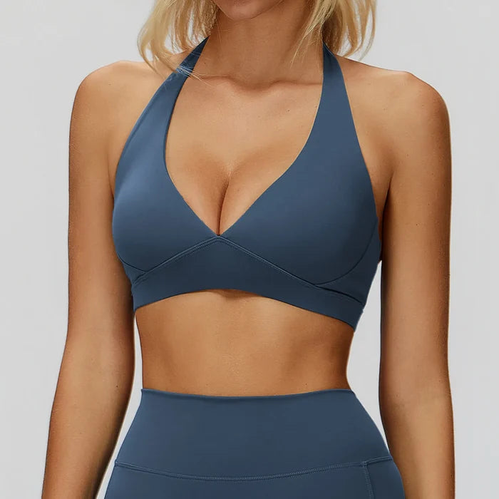 SPARK Deep V Shaped Halter Neck Yoga Bra ZC9308