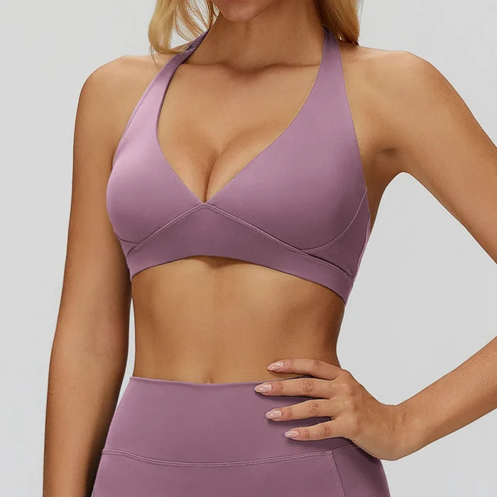 SPARK Deep V Shaped Halter Neck Yoga Bra ZC9308