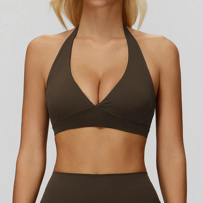 SPARK Deep V Shaped Halter Neck Yoga Bra ZC9308