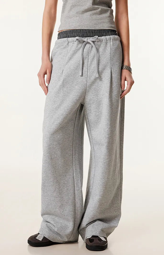 SPARK Double Waist Casual Wide Leg Pants TH25154