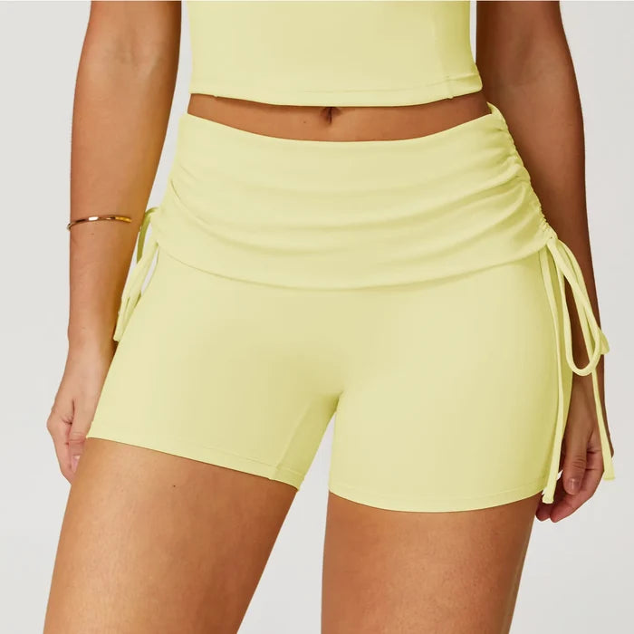 SPARK Folded Waist Gym Shorts with Drawstring ZC3055