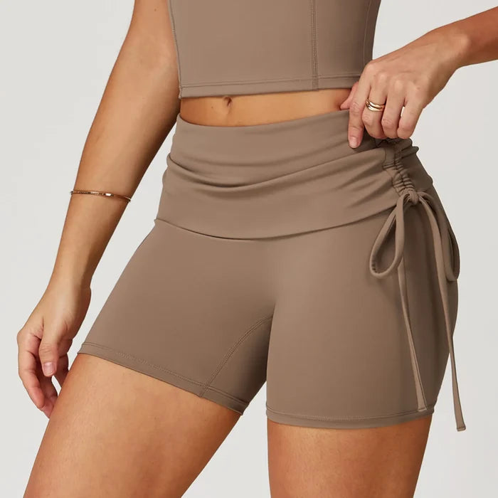 SPARK Folded Waist Gym Shorts with Drawstring ZC3055