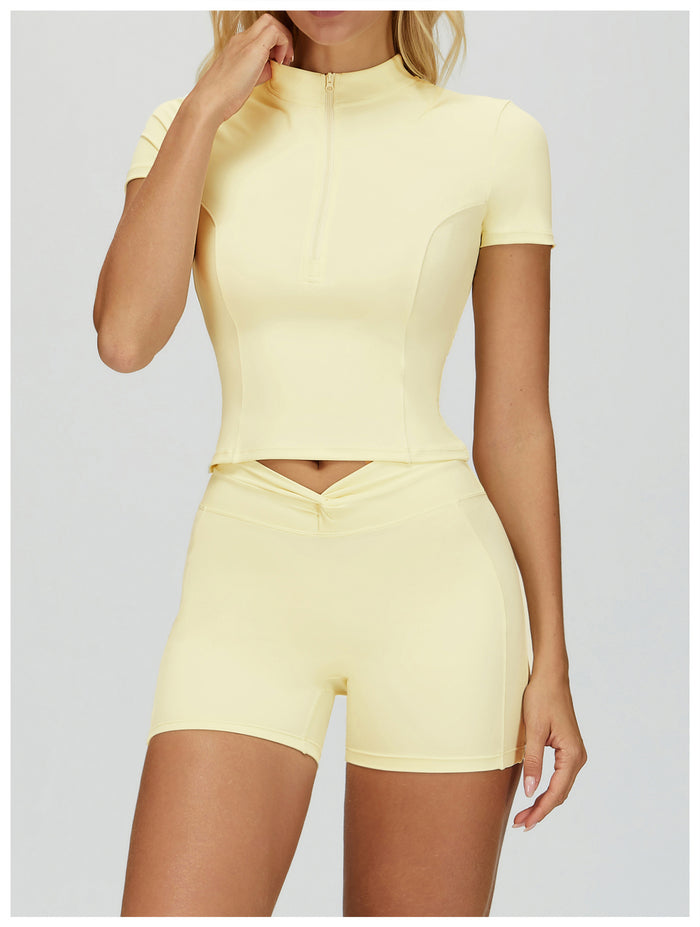 SPARK Half-zip Yoga Fitness Short Sleeved ZC4514