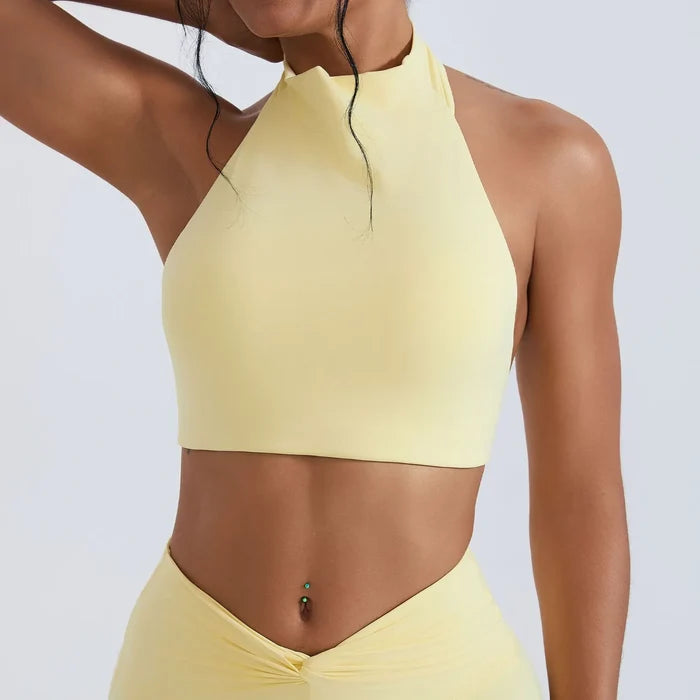 SPARK High Collar Halter Neck Shockproof Yoga Fitness Bra CY3509