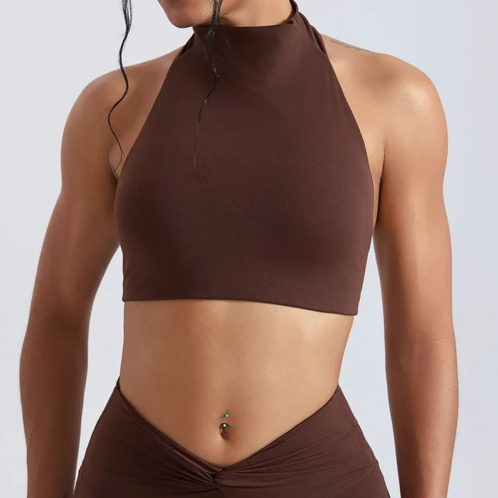 SPARK High Collar Halter Neck Shockproof Yoga Fitness Bra CY3509