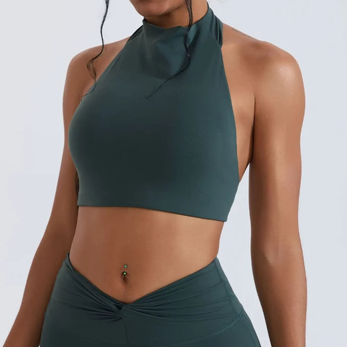 SPARK High Collar Halter Neck Shockproof Yoga Fitness Bra CY3509