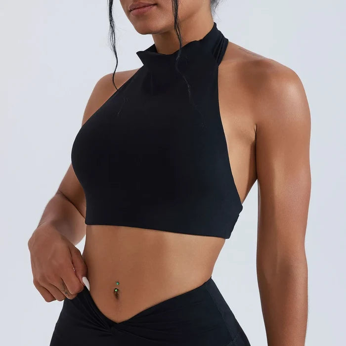 SPARK High Collar Halter Neck Shockproof Yoga Fitness Bra CY3509