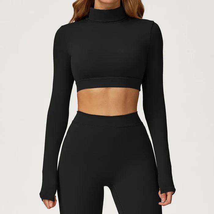 SPARK High Collar Yoga Hollow Back Tight Sports Top ZC4507