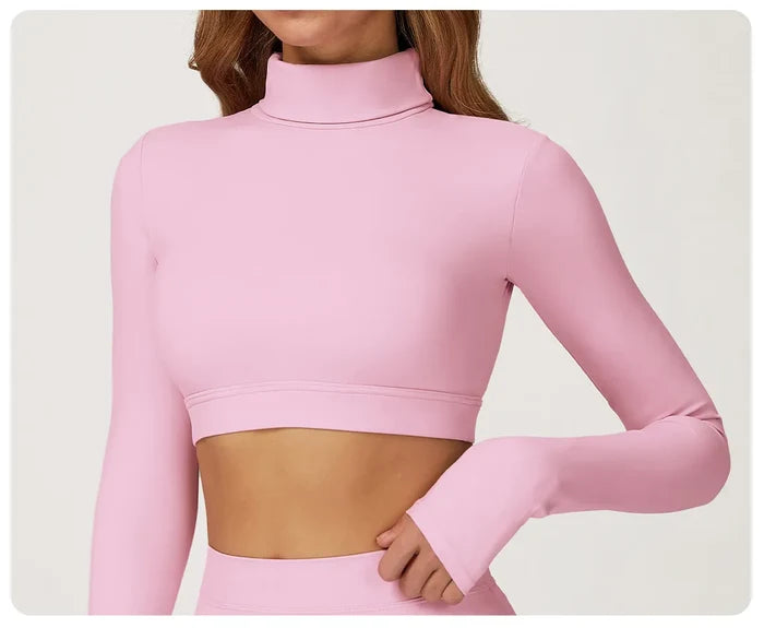 SPARK High Collar Yoga Hollow Back Tight Sports Top ZC4507