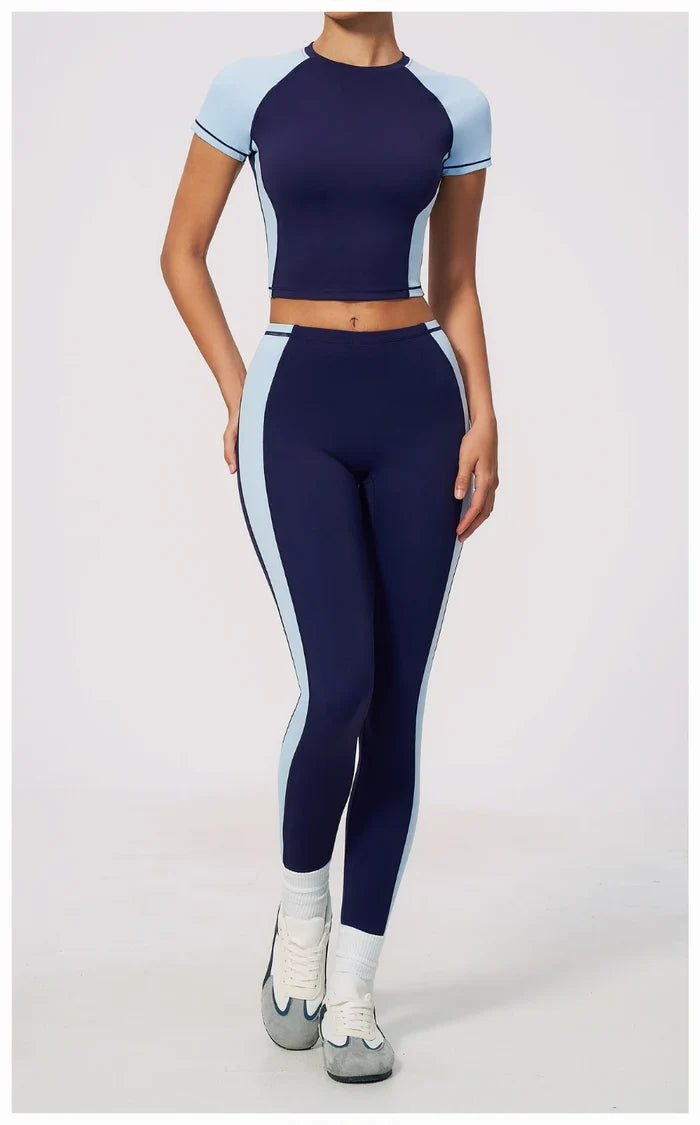 SPARK High Waist Color Block Peach Lift Butt Yoga Leggings ZC2567