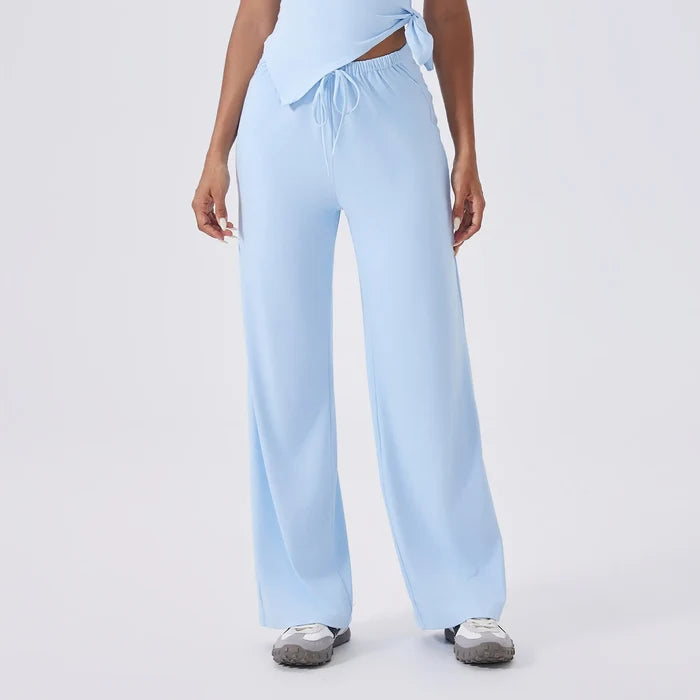 SPARK High Waist Yoga Straight Leg Pants with Drawstring CY3346